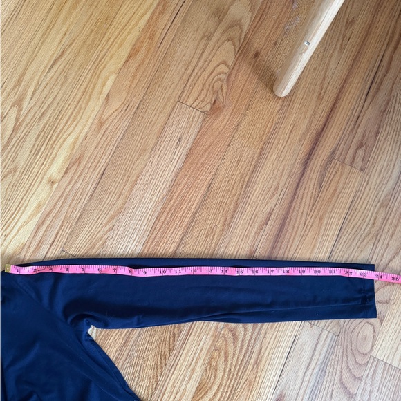 Susana Monaco Navy Long Sleeve Ruched V Neck - Picture 8 of 9